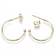 Brass Half Hoop Earrings KK-R112-041B-NF-3