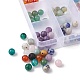 120 pièce de perles rondes en pierres précieuses mélangées de 12 styles G-FS0005-74-3