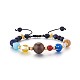 7 Chakras Nine Planets Braided Bead Bracelets BJEW-TAC0001-01-1