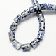 Pierre gemme naturelle tache bleue colonne de jaspe perles brins G-S115-11-2