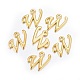 Golden Plated Alloy Letter Pendants X-PALLOY-J718-01G-W-2