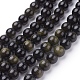 Chapelets de perles en obsidienne dorée naturelle X-G-C076-8mm-5-1