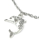 Alloy Dolphin Charm Bracelet with Stainless Steel Chains BJEW-JB09680-2