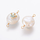 Conectores de eslabones de perlas naturales PEAR-F014-04G-A-2