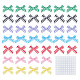 FINGERINSPIRE 140 Pcs Mini Gingham Ribbon Bows with 200 pcs Stickers 7 Color Checkered Ribbon Bows for DIY Craft Colorful Bow Tie Appliques for Sewing DIY-FG0003-67-1