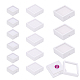 Benecreat® アクリルとプラスチックのジュエリーボックス 24 個  スポンジで  正方形  ホワイト  2.95~5.05x2.95~5.05x1.5~2cm OBOX-BC0001-10-1
