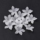Helado translúcido abalorios de acrílico de la flor blanca para la fabricación de joyas X-FACR-5335-13-2