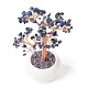 Natural Lapis Lazuli Chips with Brass Wrapped Wire Money Tree on Ceramic Vase Display Decorations DJEW-B007-02C-3