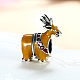 Large Hole Christmas Reindeer/Stag 925 Sterling Silver Enamel European Stopper Beads STER-BB15857-4