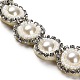 Diadema elástica con cuentas de perlas de imitación de plástico y rhinestone retro para mujeres y niñas OHAR-B005-02-3