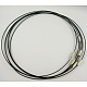 スチール製ワイヤーネックレスコード  真鍮製ネジ式クラスプ付き  ニッケルフリー  プラチナ  ブラック  サイズ：17.5インチの長さ  ワイヤー：直径約1mm X-SW001-2