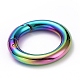 Rainbow Color Vacuum Plating 304 Stainless Steel Spring Gate Rings STAS-E055-23M-2