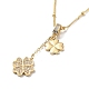 Clover Brass Micro Pave Cubic Zirconia Pendant Necklaces for Women NJEW-A015-11KCG-1