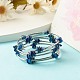 Bracelets enveloppants en perles de lapis-lazuli naturel à 5 boucle pour femme BJEW-JB01517-10-2
