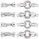 DICOSMETIC 8 Sets 2 Styles Fold Over Clasps Brass Micro Pave Cubic Zirconia Fold Over Clasps Cord End Platinum Extender Jewelry Clasp for DIY Craft Necklace Bracelet Jewelry Making KK-DC0001-65-1