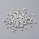 Perles d'espacement rondes en fer plaqué argent X-E004-S