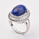Naturales lapis lazuli anillos de dedo X-RJEW-P122-18-2