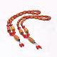 Buddhist Jewelry Natural Tibetan Agate Beaded Necklaces NJEW-F131-05-1