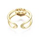 Brass Micro Pave Clear Cubic Zirconia Cuff Rings RJEW-S044-097-NF-4