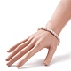 Bracelet extensible perlé rond en agate folle naturelle BJEW-JB08643-3