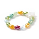 Bague extensible en perles de verre et étoiles en coquillage naturel pour femme RJEW-JR00477-6