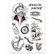 GLOBLELAND Sailing Captain Clear Stamps Anchor Adventure Transparent Silicone Stamp for Card Making Decoration and DIY Scrapbooking DIY-WH0167-56-195-8