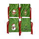 クリスマス テーマ ベルベット パッキング ポーチ  巾着袋  鹿/サンタクロース/クリスマスツリー/雪だるま模様の長方形  オリーブドラブ  16.5x12.5cm  4スタイル  1個/スタイル  4個/セット ABAG-G013-01A-1