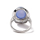 Heated & Dyed Natural Agate Finger Rings RJEW-P122-02-3