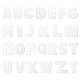 アクリルテンプレート  革手芸模様モデル  DIYキーホルダー素材  アルファベット  a～zの文字  透明  56.5~63.5x20.5~70.5x1.5mm  穴：1mm  26個/セット TOOL-WH0080-14-1