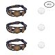 Sunnyclue diy 4 sets kit de fabricación de pulsera de cuero trenzado multicapa cuerda brazalete brazalete pulsera con bandeja de bisel cabujón de aleación en blanco DIY-SC0003-43AB-2