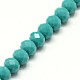 Opaque Solid Color Crystal Glass Rondelle Beads Strands EGLA-F046A-19-2
