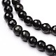 Faceted Natural Obsidian Round Bead Strands G-L377-32-6mm-1