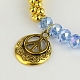 Moda placca braccialetti di vetro segno di pace fascino BJEW-PJB144-3-3