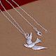 Trendy Silver Plated Brass Bird Pendant Necklaces For Women NJEW-BB12796-3