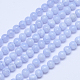 Grade A Natural Blue Lace Agate Round Bead Strands G-L417-09-6mm-1