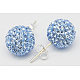Argento sterling orecchini di cristallo austriaco palla strass per la ragazza X-Q286H081-1