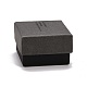 長方形の厚紙リングボックス  中に黒いスポンジを入れて  グレー  5x5x3.25cm CON-E025-C03-1