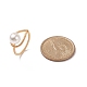 Anello da dito con perline di perle di conchiglia RJEW-TA00048-4
