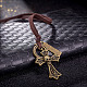 Punk Style Adjustable Leather Necklaces NJEW-BB18107-B-2