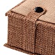 Boîtes de bagues en toile de jute en plastique rectangle OBOX-N009-03-2