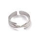 304 кольцо из нержавеющей стали с перекрещивающимися манжетами для женщин RJEW-G285-50P-2