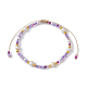 3Pcs 3 Color Natural Pearl & Glass Seed Braided Bead Bracelets Set BJEW-JB09535-2
