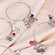 Sunnyclue bricolage 6 ensembles de bracelet à breloques en fil extensible kit de démarrage de fabrication de bijoux comprenant un bracelet réglable vierge de 2.6 pouces (65 mm) et un pendentif de charme 42pcs perles pour femmes filles adultes DIY-SC0004-69-6