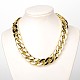 Cuban Link Gold CCB Plastic Chain Necklace for Men NJEW-JN00840-1