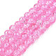 Spray Painted Crackle Glass Beads Strands CCG-Q002-8mm-01-1