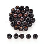 Perles de bois naturel tonneau brun coco, sans plomb, 12x11mm, Trou: 5mm