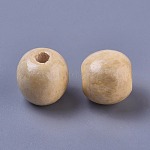 Dyed Natural Wood Beads, Round, Lead Free, Wheat, 16x15mm, Hole: 4mm, about 800pcs/1000g