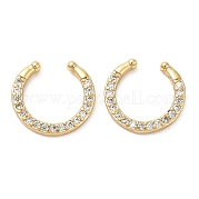 Серьги-каффы из латуни со стразами EJEW-D061-14G