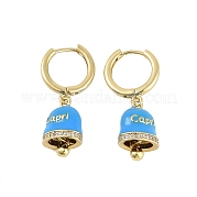 Женские серьги-кольца из латуни и эмали EJEW-U015-25G-F