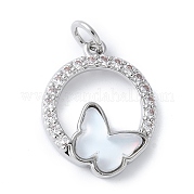 Подвески из латуни микропаве с фианитами и стеклом KK-F892-50P-01